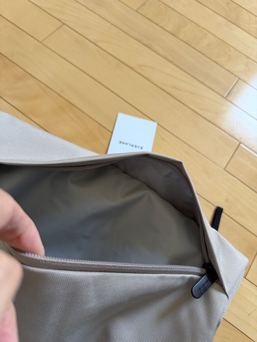 Everlane Cream Roll-Top Everyday Backpack with Black Handle - Picture 16 of 17